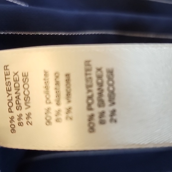 Chico's  Blue White Striped Pants Sz 3 XL Stretch Cropped - Picture 4 of 10